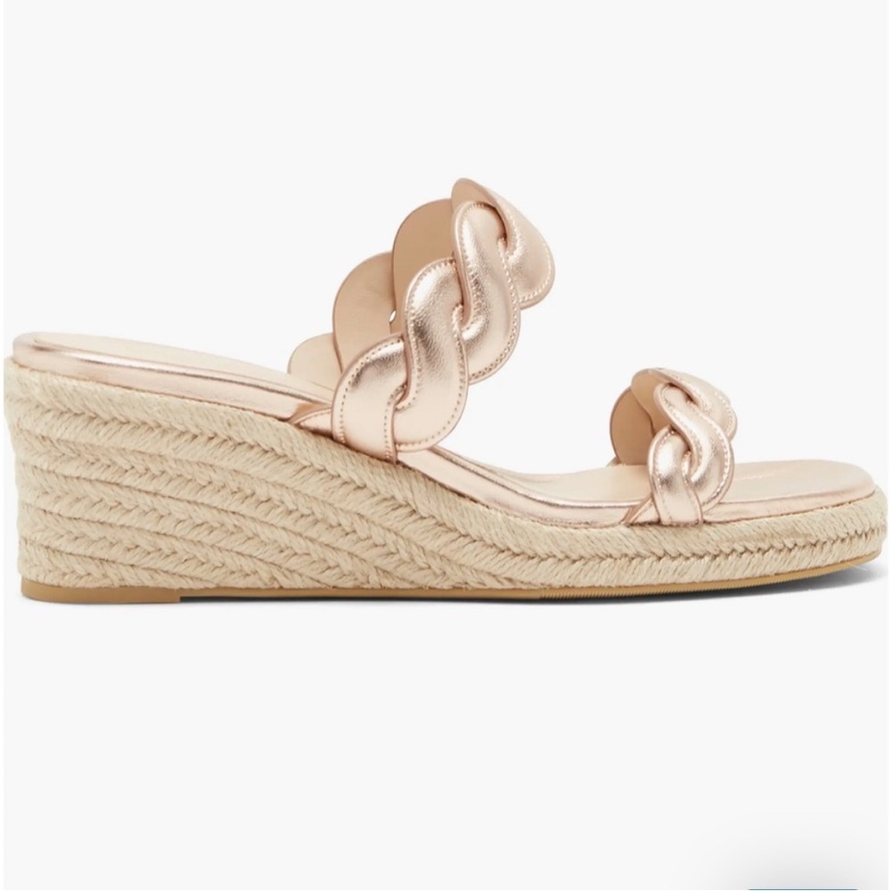 New Stuart Weitzman Twist Espadrille Wedge Sandal